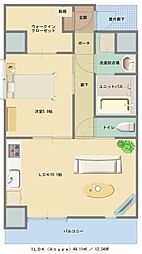 コーパルアパートメント 1LDKの間取図画像