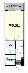 シンフォニー 1Kの間取図画像