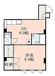 フロリスト87だるまや 1DKの間取図画像