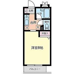 ハーベストタウン 1Kの間取図画像