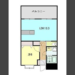 サンピーノ祇園之洲 1LDKの間取図画像