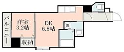 Zero上之園 1DKの間取図画像