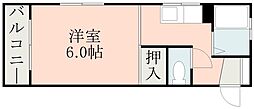 村永マンション 1Kの間取図画像