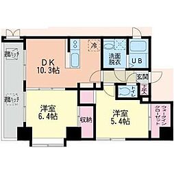 AngeOn中央 2LDKの間取図画像