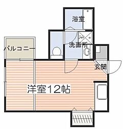 ロイヤルシティ中州プレミアム ワンルームの間取図画像