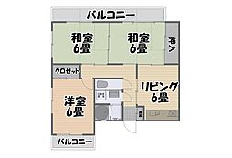 エクセレンス・K 3DKの間取図画像