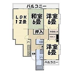 エクセレンスK2 3LDKの間取図画像