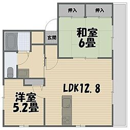 ボヌール・ユウ 2LDKの間取図画像