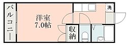 サンライフ永野 1Kの間取図画像
