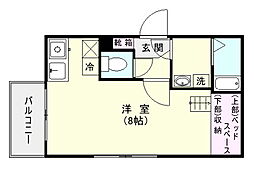 リーベンパレス中郡 ワンルームの間取図画像