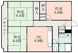 ツインパーク 3DKの間取図画像