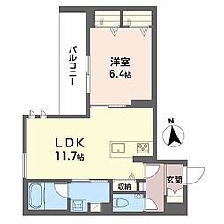 鹿児島市武1丁目マンション 1LDKの間取図画像