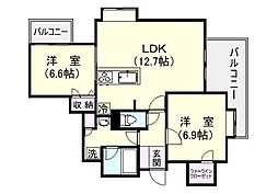 エルソレイユ・グランデ 2LDKの間取図画像