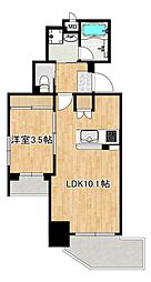 エトワール下荒田 1LDKの間取図画像
