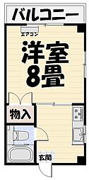 ウェルビル宇宿 1Kの間取図画像