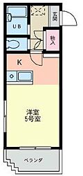 JAウイング郡元 ワンルームの間取図画像