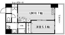 パークサイド加治屋町 1LDKの間取図画像