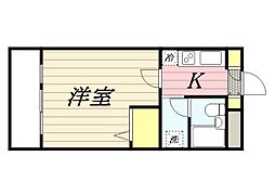 メゾンド城西 1Kの間取図画像