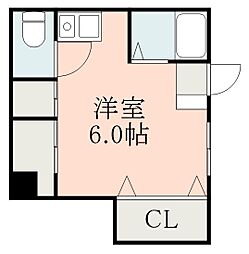 スプリングハイツ中洲 ワンルームの間取図画像
