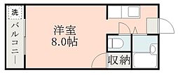 ビッグバーンズマンション谷山 ワンルームの間取図画像