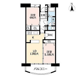 UR都市機構シーサイドももちサウスステージ1 2LDKの間取図画像