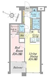 ゼクシア大宮上落合 1LDKの間取り