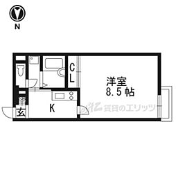 レオネクストトランクィル 1Kの間取図画像