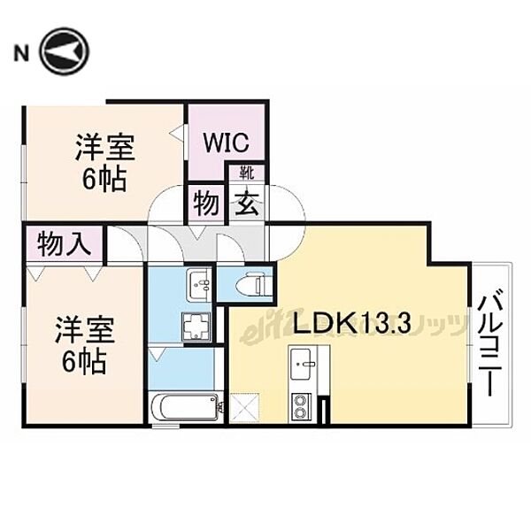 奈良県大和郡山市柳町(賃貸アパート2LDK・2階・60.60㎡)の写真 その2