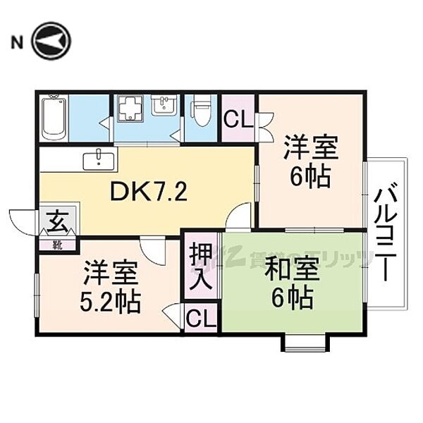 奈良県香芝市尼寺2丁目(賃貸アパート3DK・2階・52.17㎡)の写真 その2