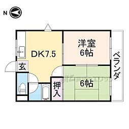 サンコーポ 2DKの間取図画像