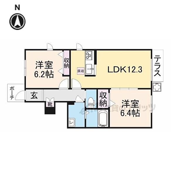 Ｖｉｖａｃｅ 105｜奈良県奈良市杏町(賃貸アパート2LDK・1階・57.30㎡)の写真 その2