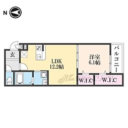 WISTERIA TERRACE 2階1LDKの間取り