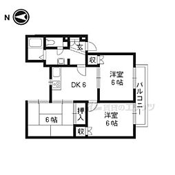 レジデンス楠葉 1階3DKの間取り