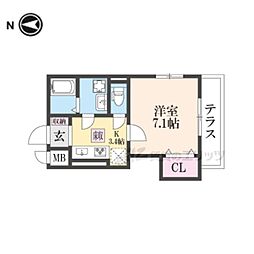 グラシオッソ 101 1階1Kの間取り