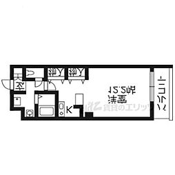 JR片町線(学研都市線) 津田駅 徒歩2分の賃貸マンション 3階1Kの間取り