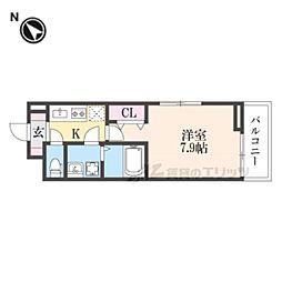 JR片町線(学研都市線) 津田駅 徒歩14分の賃貸アパート 2階1Kの間取り