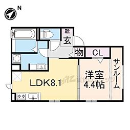 JR片町線(学研都市線) 河内磐船駅 徒歩4分の賃貸アパート 2階1LDKの間取り