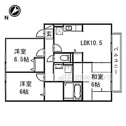 国見坂ハイツ 2階3LDKの間取り