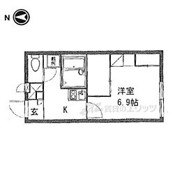 レオパレス青龍 1階1Kの間取り