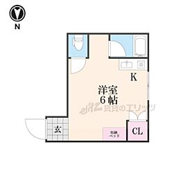 甲斐田TSコーポ ワンルームの間取図画像