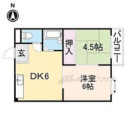 グリーンハイツユコ 2DKの間取図画像