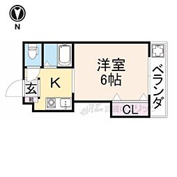 スタジオM 1Kの間取図画像