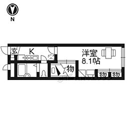 レオパレスPeaceful 1Kの間取図画像