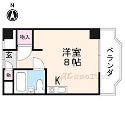 モンシャンブル ワンルームの間取図画像