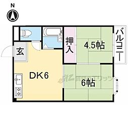 グリーンハイツユコ 2DKの間取図画像