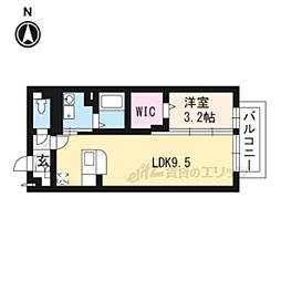 シャルマンコート楠葉 1LDKの間取図画像