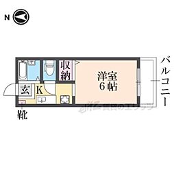 グリーンハイツ2番館 ワンルームの間取図画像