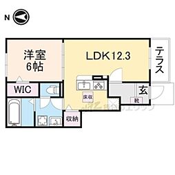 ハーモニアスオーブ 1LDKの間取図画像