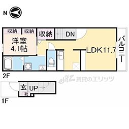 プロヴァンスブリーズ3 1LDKの間取図画像