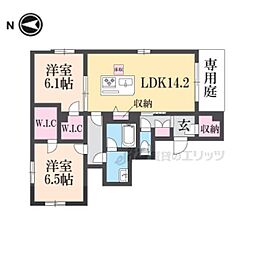 シャーメゾン中宮西 2LDKの間取図画像